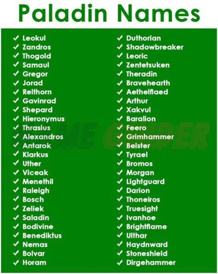 400 Inspiring Paladin Order Names That You Will Like