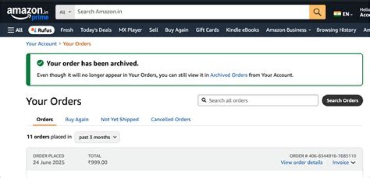 How to Archive Orders and View Archived Orders on Amazon App